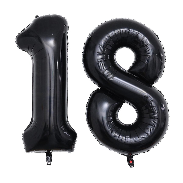 40 Inch Black Number 18th Balloon Party Festival Decorations Birthday Anniversary Jumbo Foil Balloon