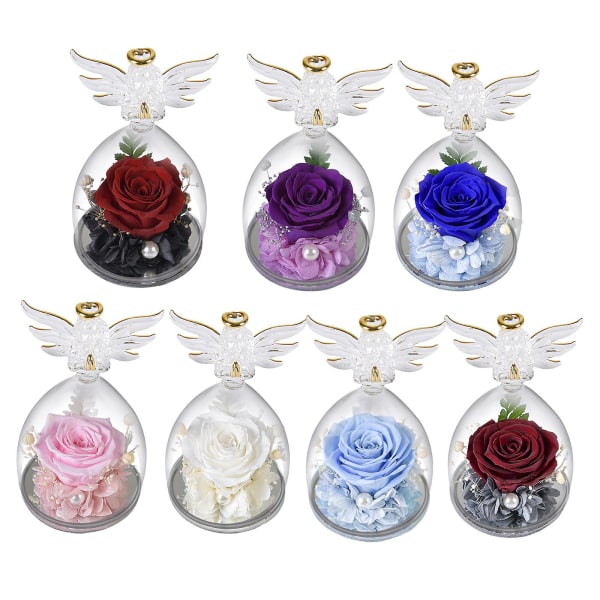 Angel Immortal Rose Glass Cover Christmas Valentinsdag Rose OrnamentsB B