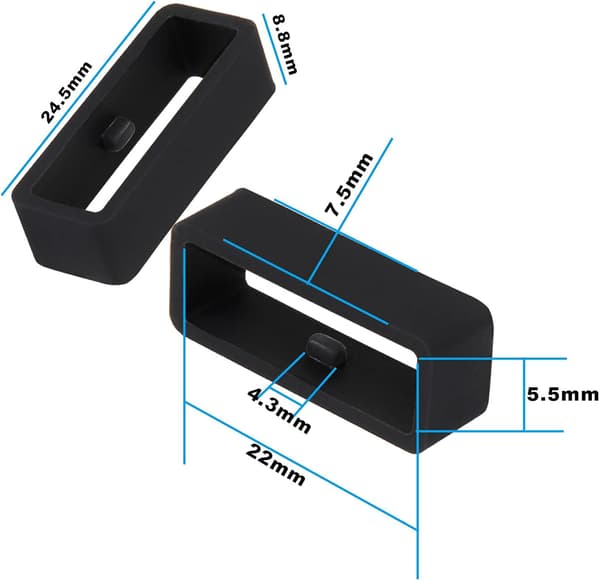 10 stycken silikonöglor för 22 mm armband - spänne gummi klocka