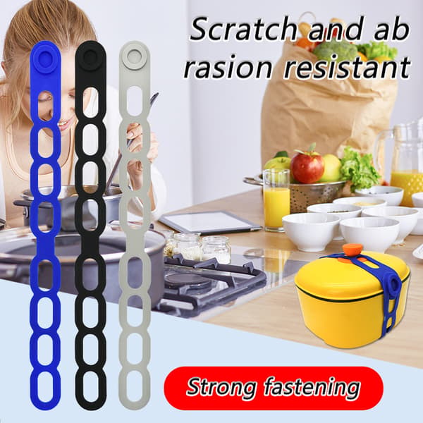 Reusable Universal Lid Strap - Clay Pot Lid Band - Container Fastening Strap for Kitchen Storage