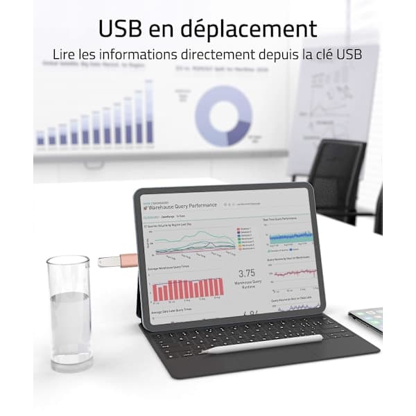 USB C til USB-adapter, 2-pakning, USB C hann til USB3 hunn, kompatibel med MacBook Pro/Air 2021 iMac iPad Mini 6/Pro, rosa