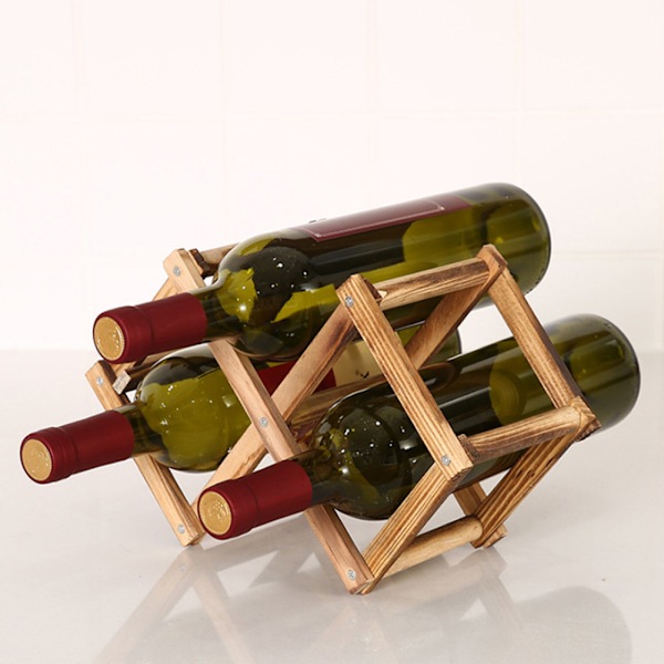 Vinstativ i tre 3/6/10 flaskeholder Sammenleggbar drikkeflaskeholder Displayhylle 3 Bottles