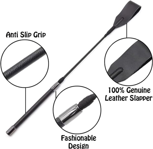 Professional Riding Crop for Horse Training - Premium Leather Horse Whip with Ergonomic Handle for Improved Grip and Control