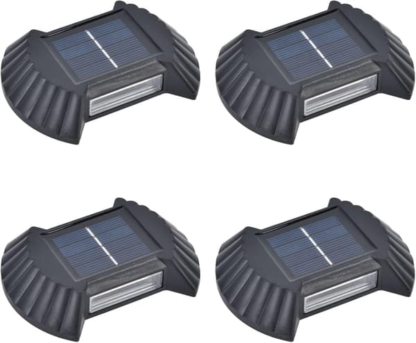 4 sett multifunksjonelle vanntette LED solcelle vegglamper dekorative lamper veggmontering for uteplass hage (varmt lys)