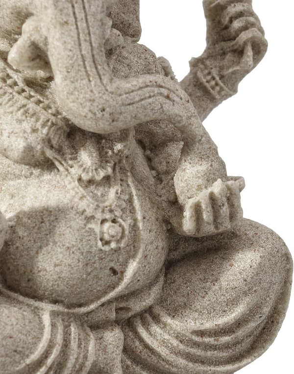 Elefantstatue i sandsten Ganesha Buddha håndlavet figur