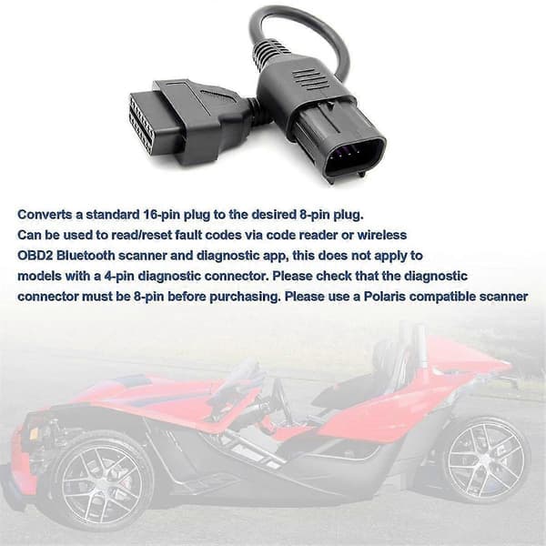 8-bens til 16-bens OBD2-kabeladapter til Rzr / / General / Sportsman / / Diagnostisk adapter