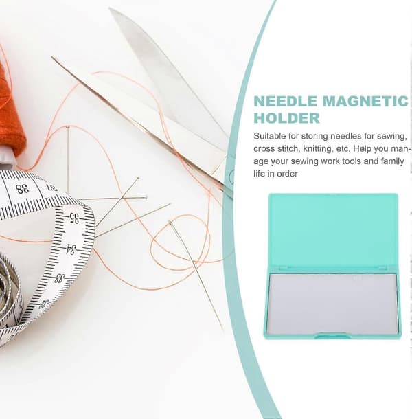 Magnetic Needle Case Sewing Needle Storage Slim Line Magnetic Box Needle Holder Small Metal Items Organizer Green
