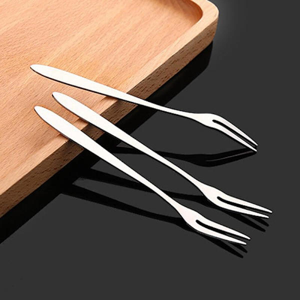 4 stk. frugtgaffel i rustfrit stål, guld, kagedessertgafler, søde minigaffel, brugt til kage i fest, sneglegaffel, køkkenredskab