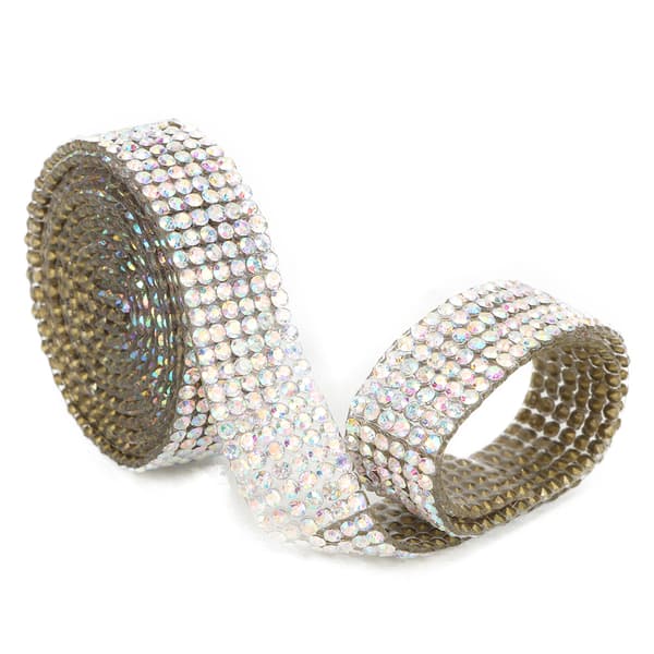 Rhinestone Crystal Mesh Iron On Applique Brudklänning Sko Trim