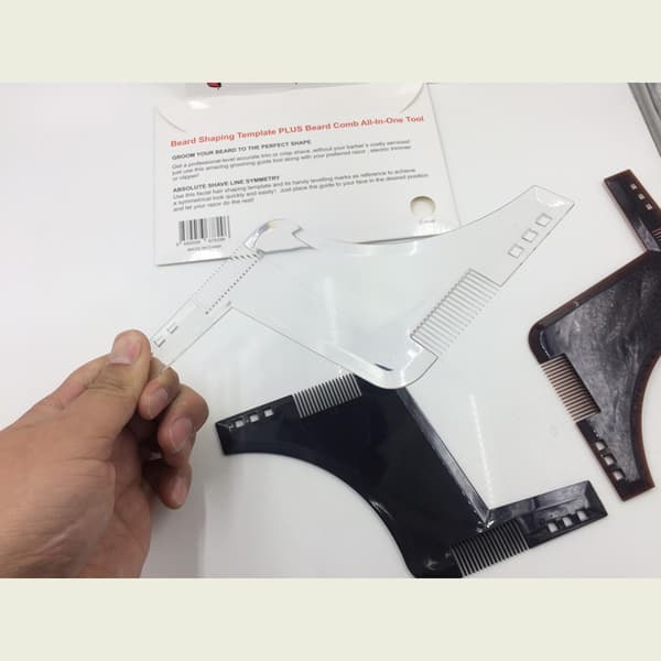 Beard Template for Perfect Beard Shaping - 17cm Transparent Transparent Transparent