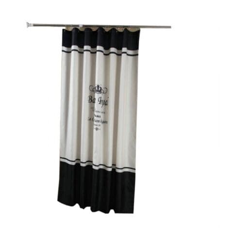 Bruseforhæng 180 x 200 cm – Vandtæt polyester – Hurtigtørrende – 12 kroge inkluderet – Til standardbrusere og badekar