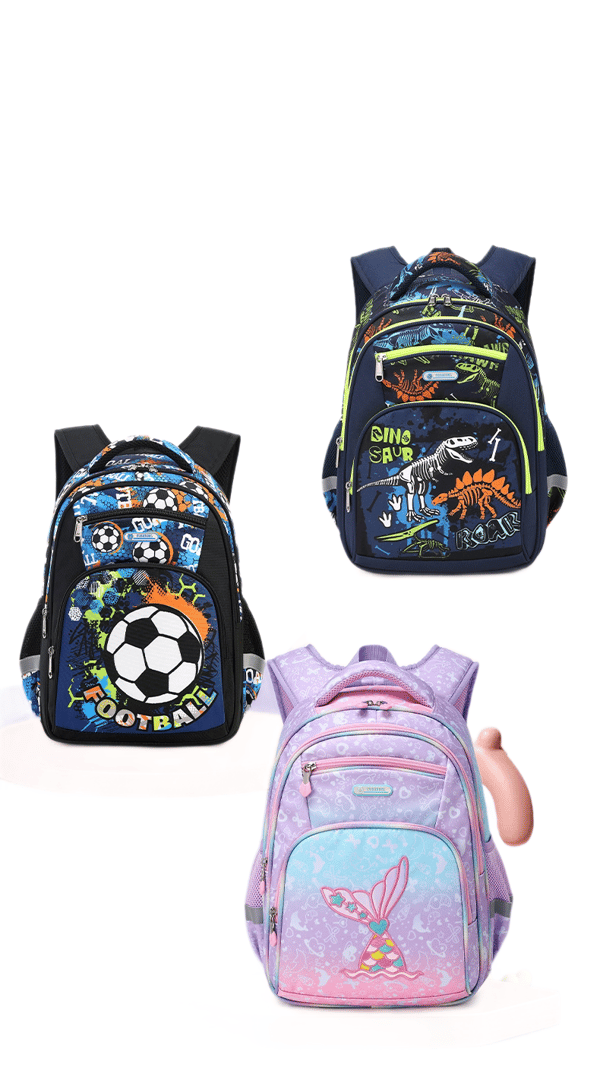 Children's School Bag 3rd-6th Grade Lightweight Backpack Shoulder Bag - Black Rocket