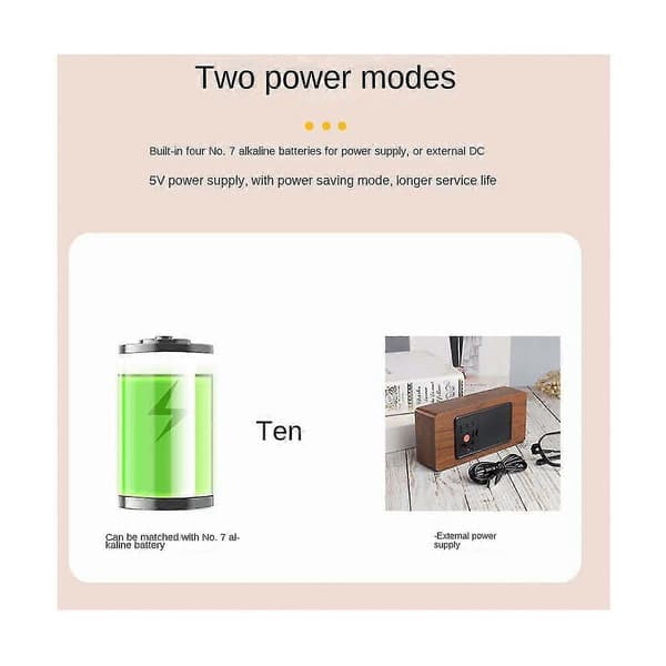 Digital Wooden Alarm Clock, LED Alarm Clock with Temperature, Desk Clocks for Office, Bedside Clock