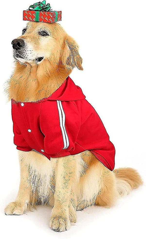 Hundtröja Varm Hundkläder Vinterkläder För Stora Hundar Knappdesign Hundpresent