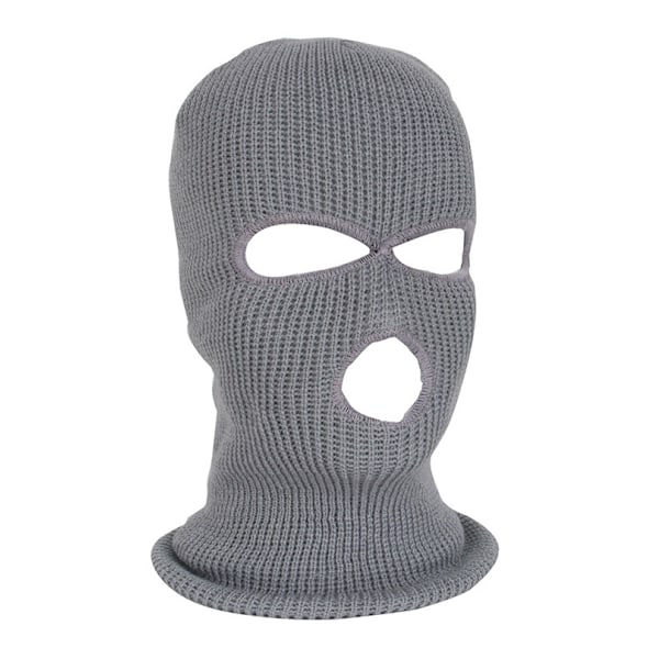 Ljusgrå Balaclava för Män Full Face 3 Hål Stickad Balaclava Motorcykel Cykling Balaclava Motorcykel Ridning Skidåkning Vandring Camping