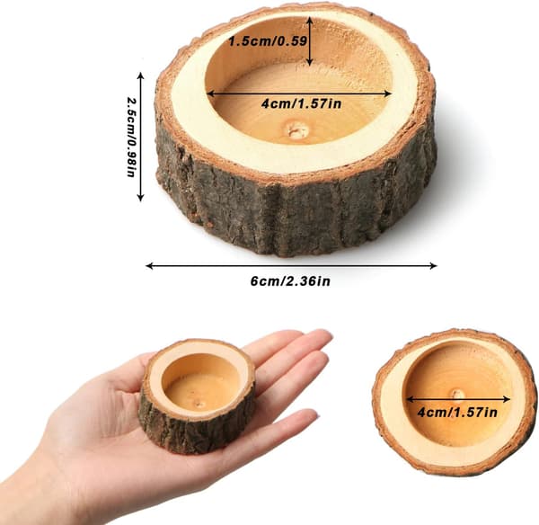 Sett med 15 tre-lysestaker naturlige lysestaker for te