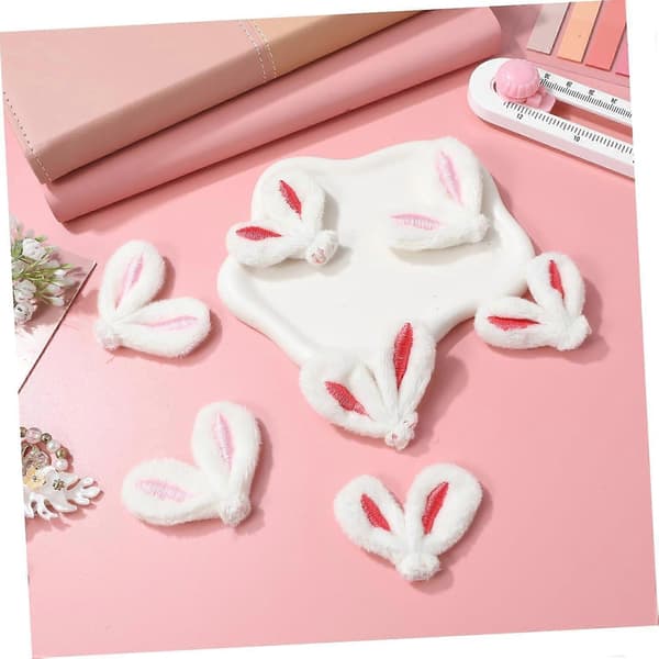 Rabbit Ears, 10-pack for Plush Bunnies, Mini Rabbit Ear Accessories, Easter Bunny Details, Decoration for Stuffed Animals (FMY)