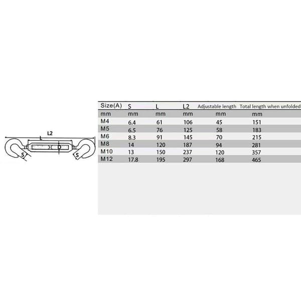 5 stk. M6 rustfrit stål 304 vantskrue wire spænding (ho
