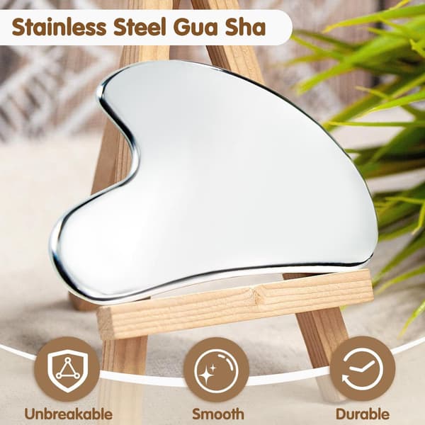 Gua Sha Stein Metall - Gua Sha Skrape Rustfritt Stål - Massasjeverktøy - Avslapning - Gua Sha