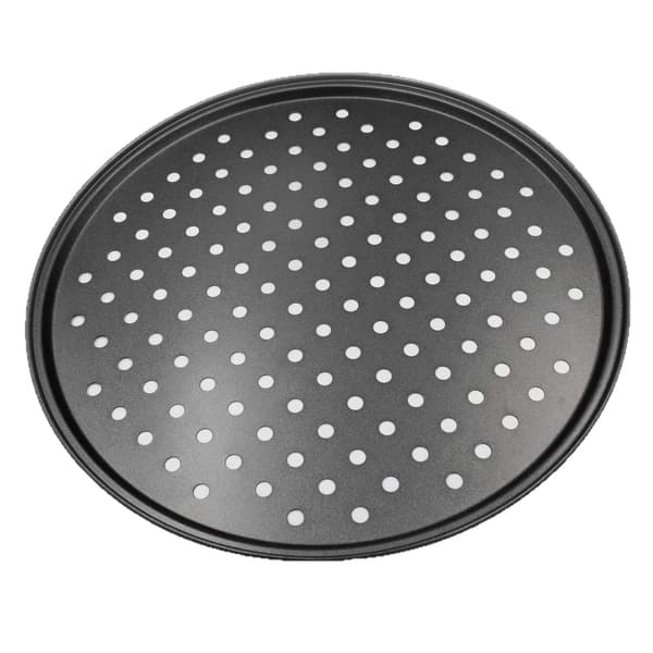 Perforated Pizza Pan Set - 3 Pieces 24+28+32cm Oven Baking Tray - Non-Stick Pizza Base Rack for Grilling and Baking