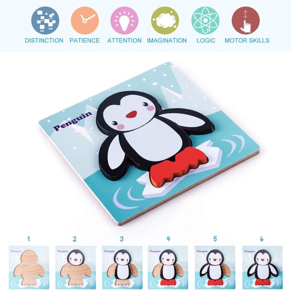 Wooden Puzzles, 5 Pcs Jigsaw Puzzles