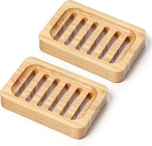 Såpeskål i tre til badet (pakke med farge)