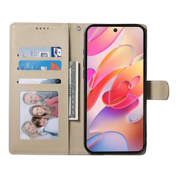 Magnetisk læderpung etui til Samsung Galaxy A17 5G med håndledsrem[JUN] Abrikos Abrikos Apricot Apricot