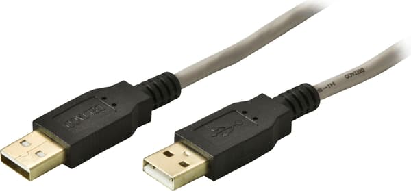 USB 2.0 -kaapeli A-tyypin uros - A-tyypin uros 2m Grå