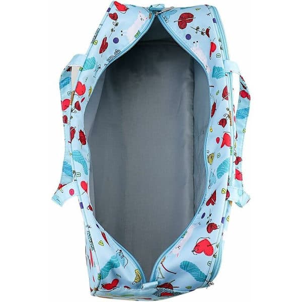 Crochet Wool Storage Bag, Blue Patterned 600D Oxford Fabric Storage Bag