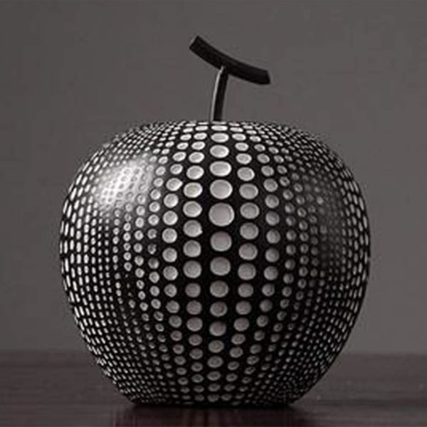 Hartsskulptur, modern nordisk abstrakt äpplestatydocka Svart