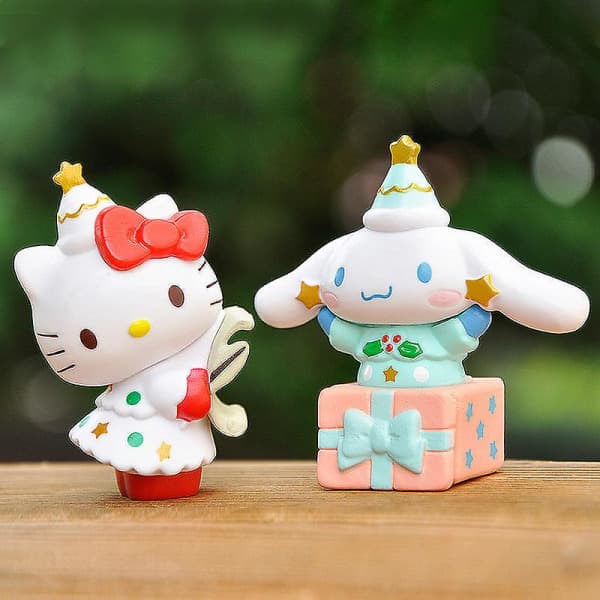 6 pcs Sanrio Anime Figures Doll Home Decor Cake Decoration
