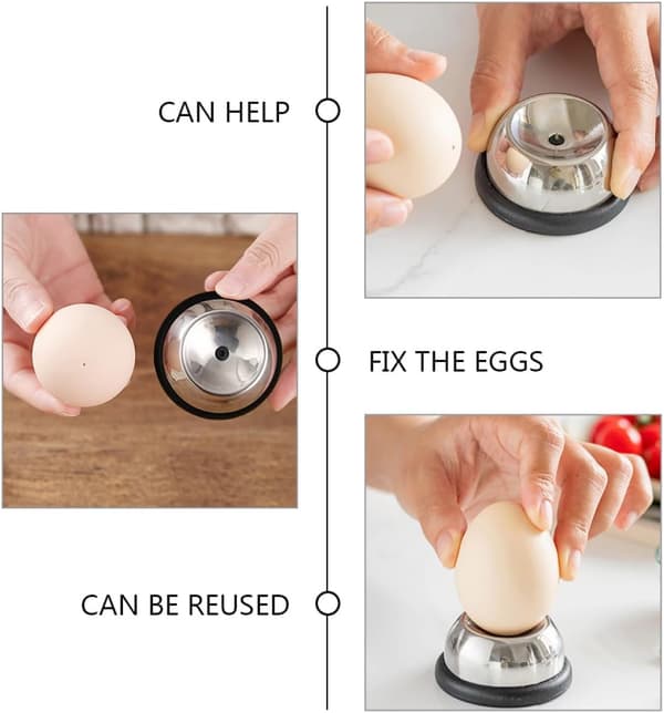 Æggeskal i rustfrit stål til kogte æg og genanvendeligt design til køkken og morgenmadsforberedelse