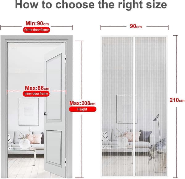 1 pc Automatic Closing Ultra-fine Mesh Magnetic Mosquito Net