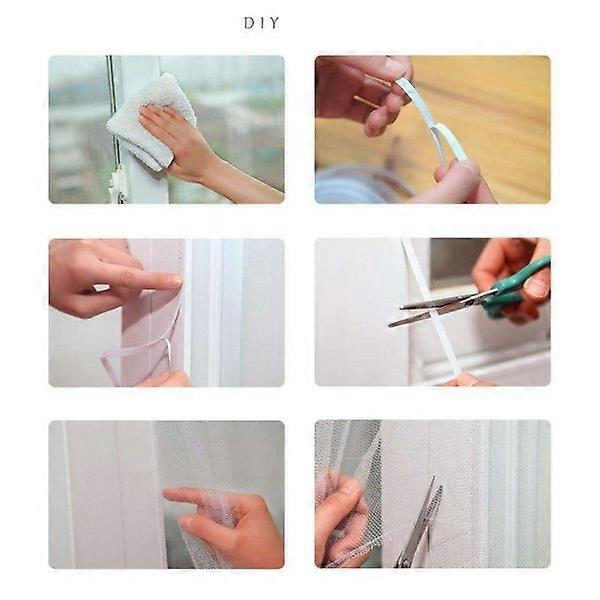 2-pack mosquito net / insect screen for windows - 130x150cm - cuttable - white mosquito net
