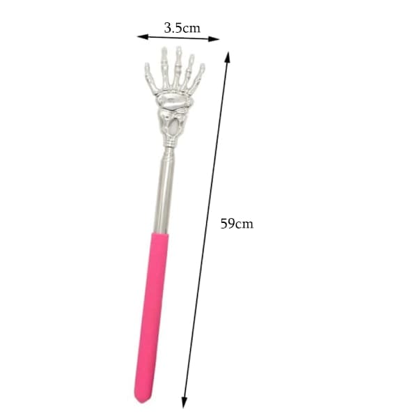 (4-pack) Telescopic Back Scratcher, Portable Extendable Telescopic Metal Back Scratcher - Hand Massage Back Scratcher with Rubber Handle