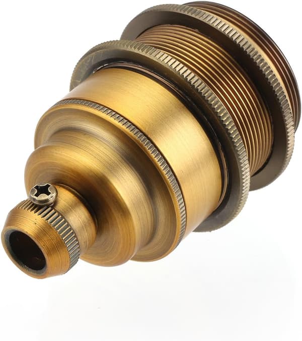 1 stk Edison-sokkel E27 Retro Vintage Stil Antikk Kobber Kronelysadapter Trådløs, Antikk Messing