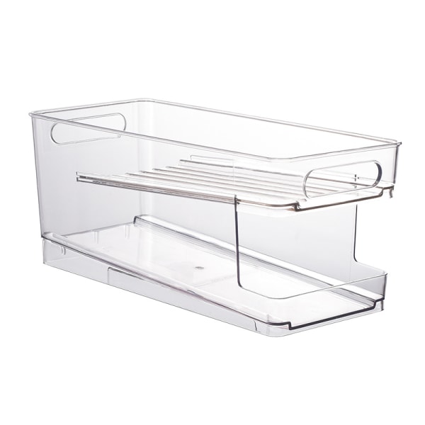 Jääkaapin organizer CAN organizer 2-kerroksinen automaattinen rullaava CAN jääkaapin säilytyslaatikko
