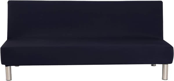Svart armstödslös sofföverdrag, elastiskt bäddskydd, glidande skärm 180