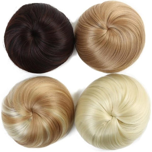 Peruk för kvinnor Syntetiskt hår Chignon Rak Donut Chignon Hårfäste Syntetisk spets Falsk Balett Chignon för kvinnor flickor damer Kvinnlig syntetisk peruk