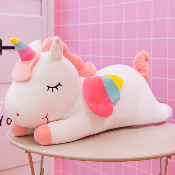 Unicorn Plush Toy Doll Pillow Birthday Gift 40 cm (White)