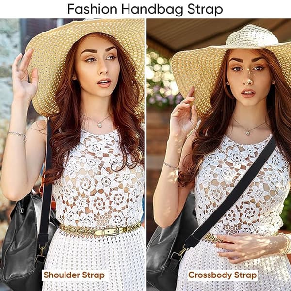 Bag strap, wide replacement shoulder handbag straps for women men, (3.8 cm) adjustable wide canvas crossbody strap with leather end