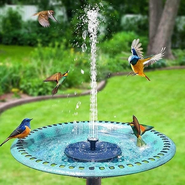 Springvand - Solcelledrevet Springvand / Vandspringvand Solcelle - 16 cm Sort