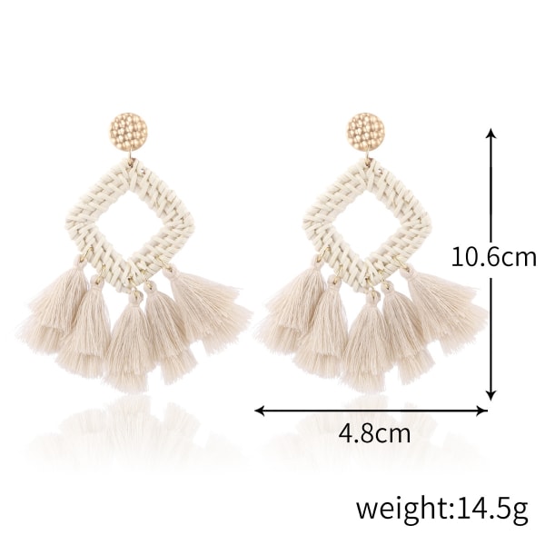 5 par lange frynserør Statement Bohemian Håndlagde Drop Dangle Ørepynt for Kvinner Jenter - Håndlagde Perle Statement Ørepynt