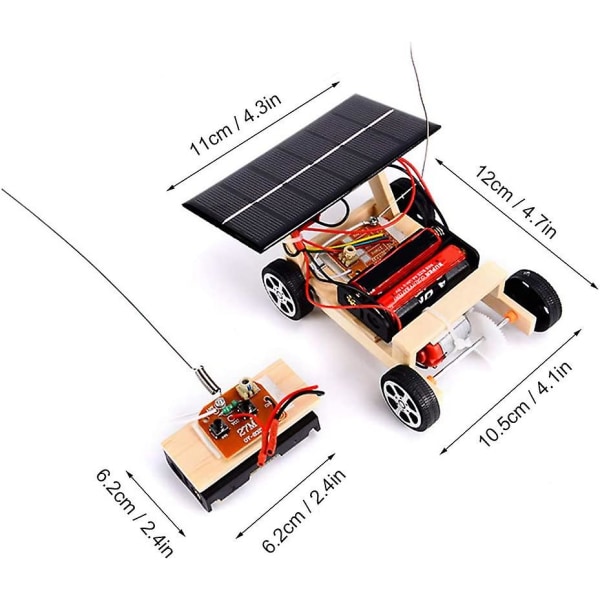 Bilmodellsett, DIY Montert Solcelledrevet RC Leke Elektrisk Fjernstyrt Kjøretøy Student Vitenskap Utdanningsforsøk Autosett Balanse Kjøretøysett Fo