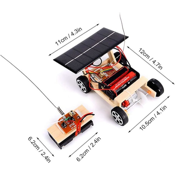 Set, självmonterad Solar Rc-leksak Elektrisk fjärrkontroll Fordon Student Vetenskap Utbildningsexperiment Auto Kit Balans Drive Vehicle Set Fo