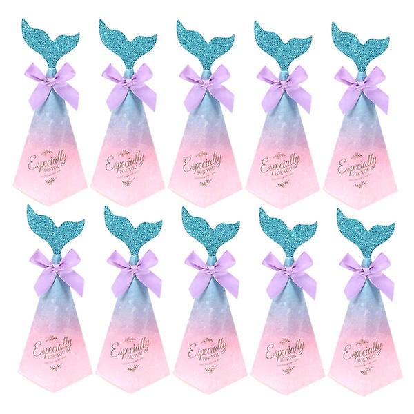50 stk Crteative Mermaid Candy Boxes Trekant Pyramid Bryllupsgaveæsker Festartikler Chokoladeæske