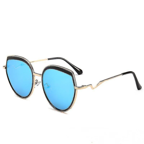 Retro Square Pilot solbriller for kvinner menn, stor innfatning 70s Uv400 beskyttelse solbriller-blå