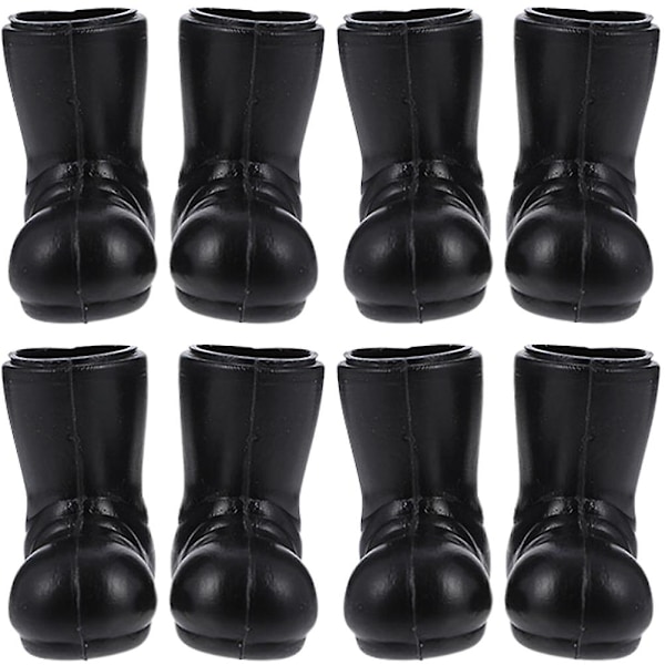 4 Paria Mini Joulupukki Kenkiä Malli Miniatyyri Joulupukki Kenkien Hahmoja Mini Talo Koristeita Musta Black 4pcs 3X2.9CM