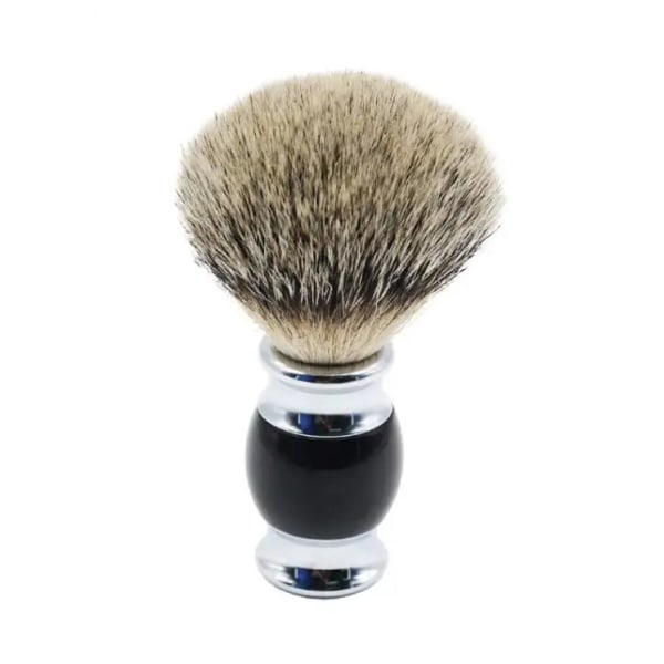 Silvertip Badger barberbørste – imiteret hornhåndtag med en krombund, lange loft, tætte børster – barberbørste til mænd