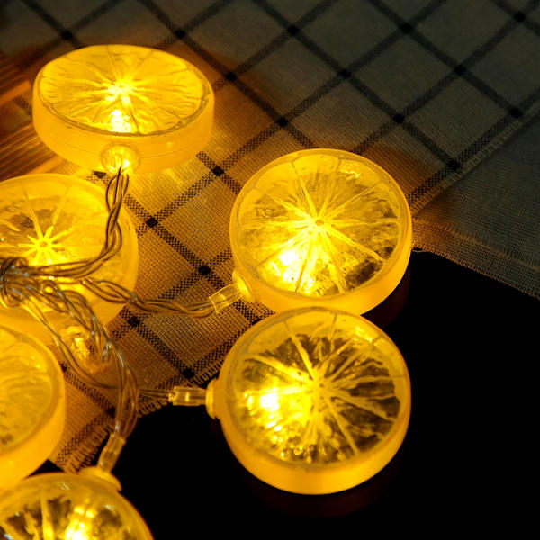 Citron 1,5 m 10 LED lyskæde have julebelysning feriefest dekoration